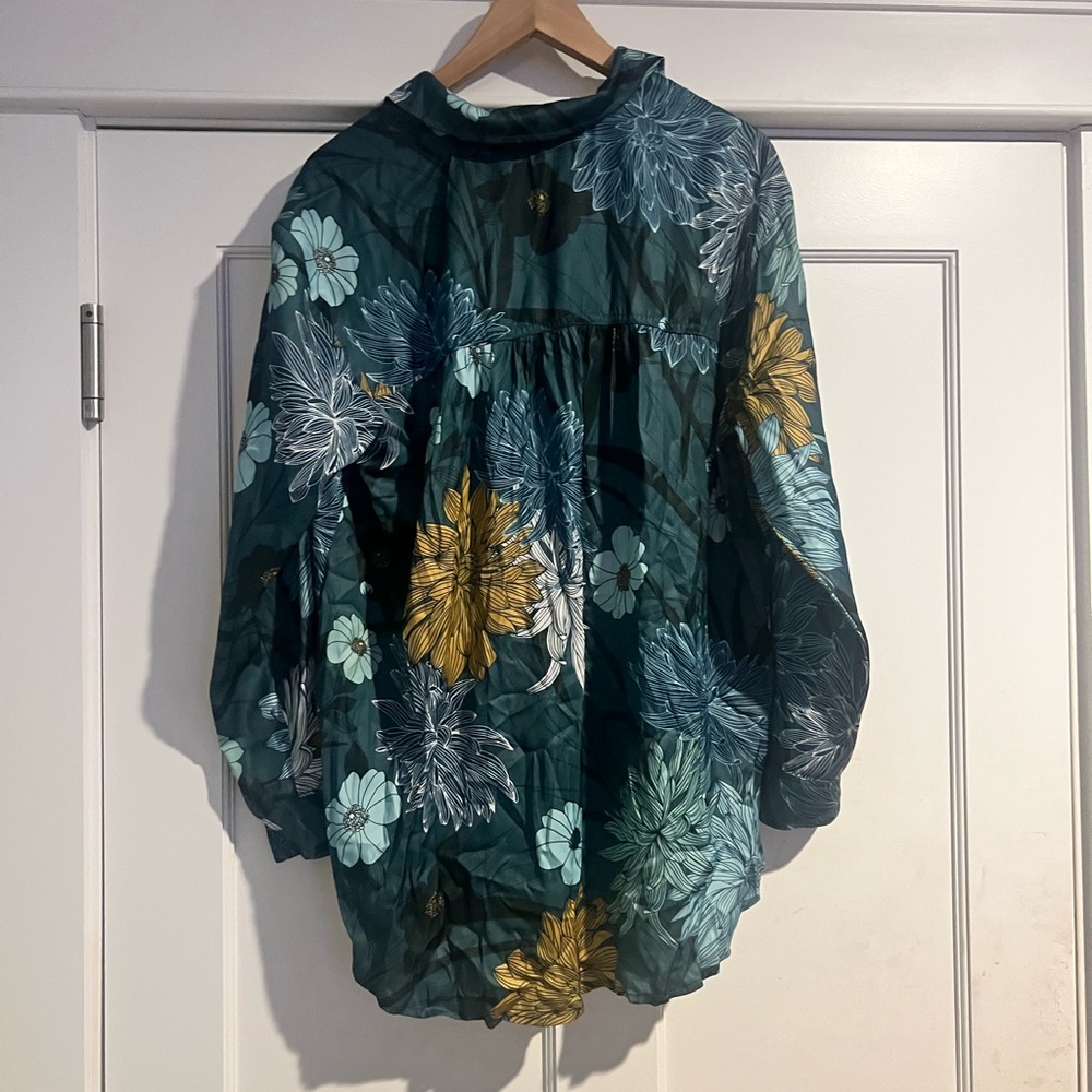 Anthropologie Brielle Relaxed Buttondown Blouse - Green - Sz. L - NWT - Picture 6 of 10